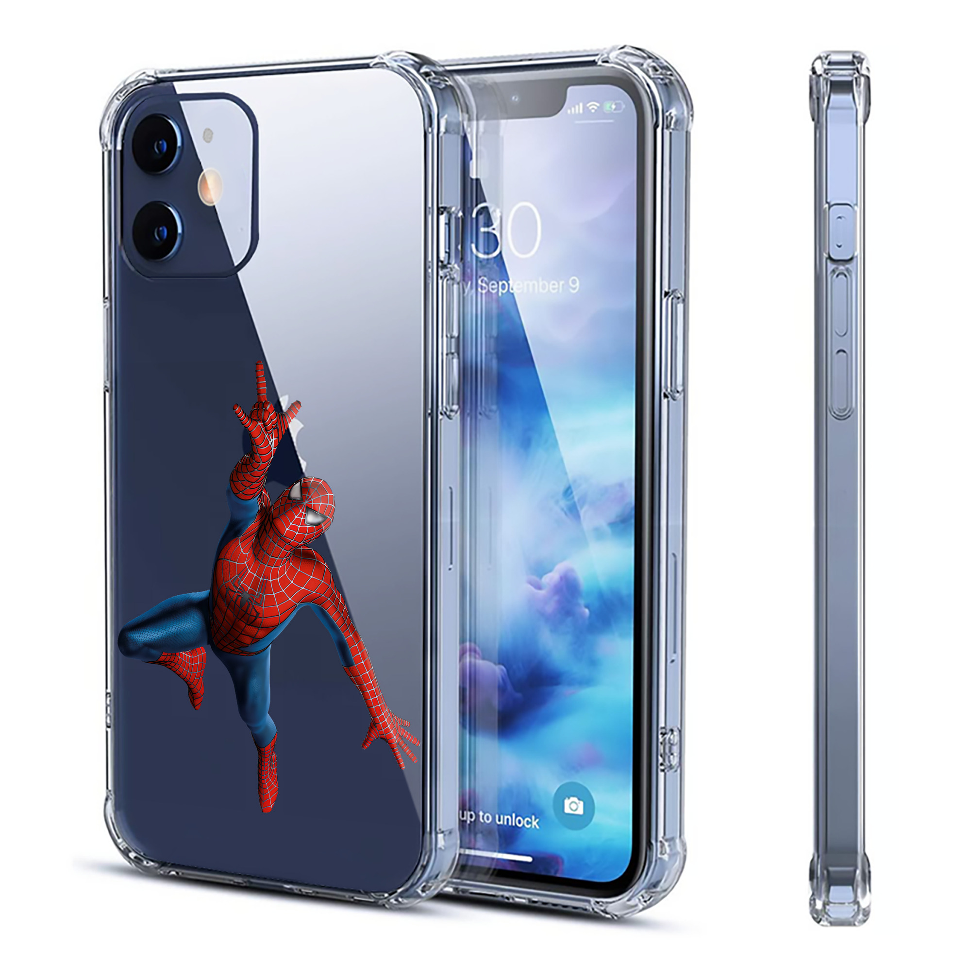（画像用） Spider Man スパイダーマン 【iPhone 12シリーズ対応】透明スマホケース（クリアソフトケース）
